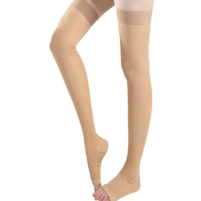 Thigh High 20-32 mmHg graduated compression varicose veins stocking compression sock medical