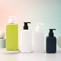 Bouteilles de savon liquide en plastique HDPE écologiques personnalisées en gros, bouteilles de nettoyant pour le visage avec pompe, bouteilles de lotion carrées de 150 ml
