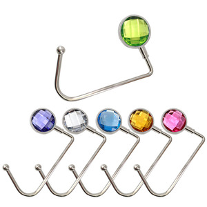 Metal Jewelry Hooks With Colorful <b>Crystal</b> <b>Tops</b> Durable Decorative Hangers - Product Image 1