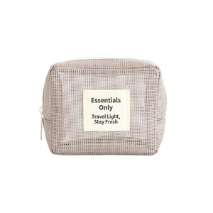 Mesh <b>Makeup</b> Bag with Zipper Closure and Soft Handle Eco-Friendly Small Size Portable Cosmetic Organizer <b>for</b> Travel <b>Storage</b> - Product Image 2