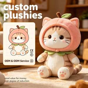 Muñeco de Peluche de Gato Melocotón Personalizado al por Mayor, Juguete de Peluche de Alta Fidelidad, Servicio OEM ODM con Certificación CE EN71 - Product Image 1