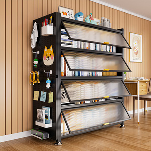 ตู้เก็บของเหล็กทรงสี่เหลี่ยมผืนผ้า ป้องกันฝุ่น บานเปิดแบบพลิกได้ หลายชั้น วางบนพื้น สำหรับจัดเก็บของเล่นเด็ก ใช้ในบ้าน น้ำหนัก 14 กก. - Product Image 2