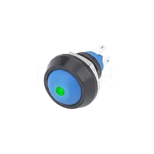 Mini momentary Dot LED màu xanh màu xanh lá cây trên Off đẩy 12V Power Button ChuyểN 12 mét cho xe máy