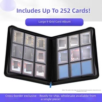 Porte-cartes en cuir PU avec fermeture éclair, 252 pochettes, 12 pochettes par page, album de cartes à chargement latéral pour cartes Pokémon TCG, cartes de baseball, cartes sportives