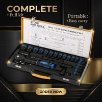 Jeu de clés à douilles 8 mm - 32 mm en acier, boîte à outils, kit de cliquet, outil à main professionnel en chrome vanadium pour réparation automobile