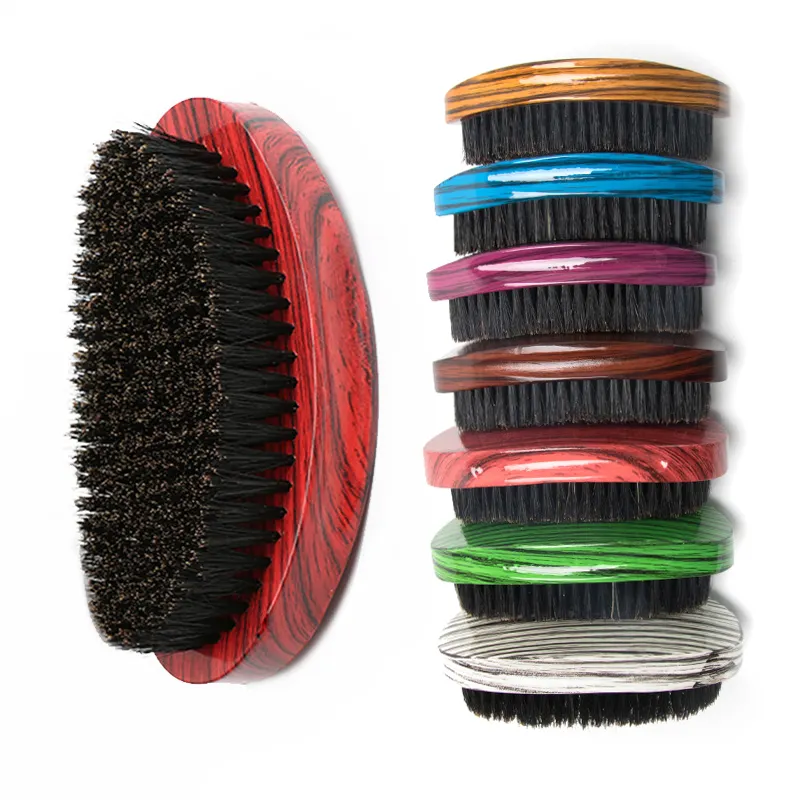 hot sale Custom Logo Beard Brush Hot Selling Soft Medium Hard Boar Bristle 360 Wave Beard Brush