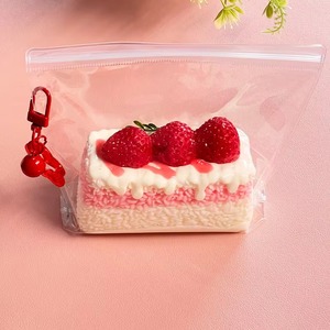 Strawberry Cake <b>Squishy</b> Toy Keychain Soft Slow Rising Dessert Stress Relief Toy for Kids Gift Wholesale - Product Image 5