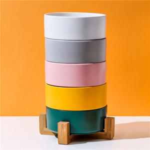 Оптовая продажа от производителя, керамические миски для домашних животных, 300/400/850/1800 мл, все размеры для мелких животных, многоцветные кормушки для еды - Product Image 1