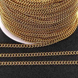 Chaîne torsadée Aceworks NCS51352 Fashion en acier inoxydable plaqué or 18 carats |   Accessoires de bijoux durables : Collier, Bracelet, Chaîne de cheville DIY - Product Image 2