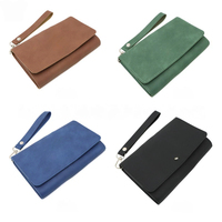 Porte-cartes en cuir portable avec motif vintage personnalisé et sangle de poignet, vente en gros