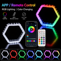 Phares de voiture 5D Angel Eye DRL RGB LED à commande par application, multicolores, 2,5 et 3,0 pouces, pour mise à niveau des phares – Vente chaude