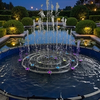 Fuente de Agua Musical Grande para Exteriores con Anillo LED de Colores Programable para Piscina, Jardín, Paisajismo de Lujo