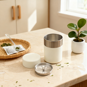 Highly Popular Stainless Steel <b>Tea</b> Can Painted Double Seal Matcha <b>Tin</b> Can Round Coffee Canister <b>Tea</b> <b>Caddy</b> with Inner Lid - Product Image 1