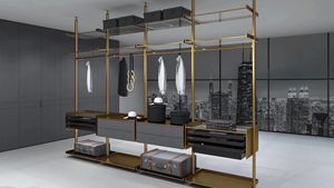 خزانة ملابس منخفضة السعر مزودة بنظام الأقطاب من الألومنيوم سهلة التركيب مع إطار معدني خزانة خزانة ملابس مخزنة من الألومنيوم - Product Image 3