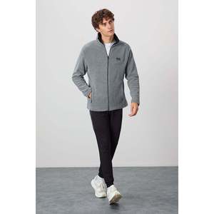 เสื้อสเวตเชิ้ตผ้าฟลีซสีเทาผสมสำหรับผู้ชาย Air Jones Hardy ทรงมาตรฐาน - เสื้อพูลโอเวอร์โพลีเอสเตอร์สวมใส่สบายสำหรับชุดลำลอง - Product Image 4