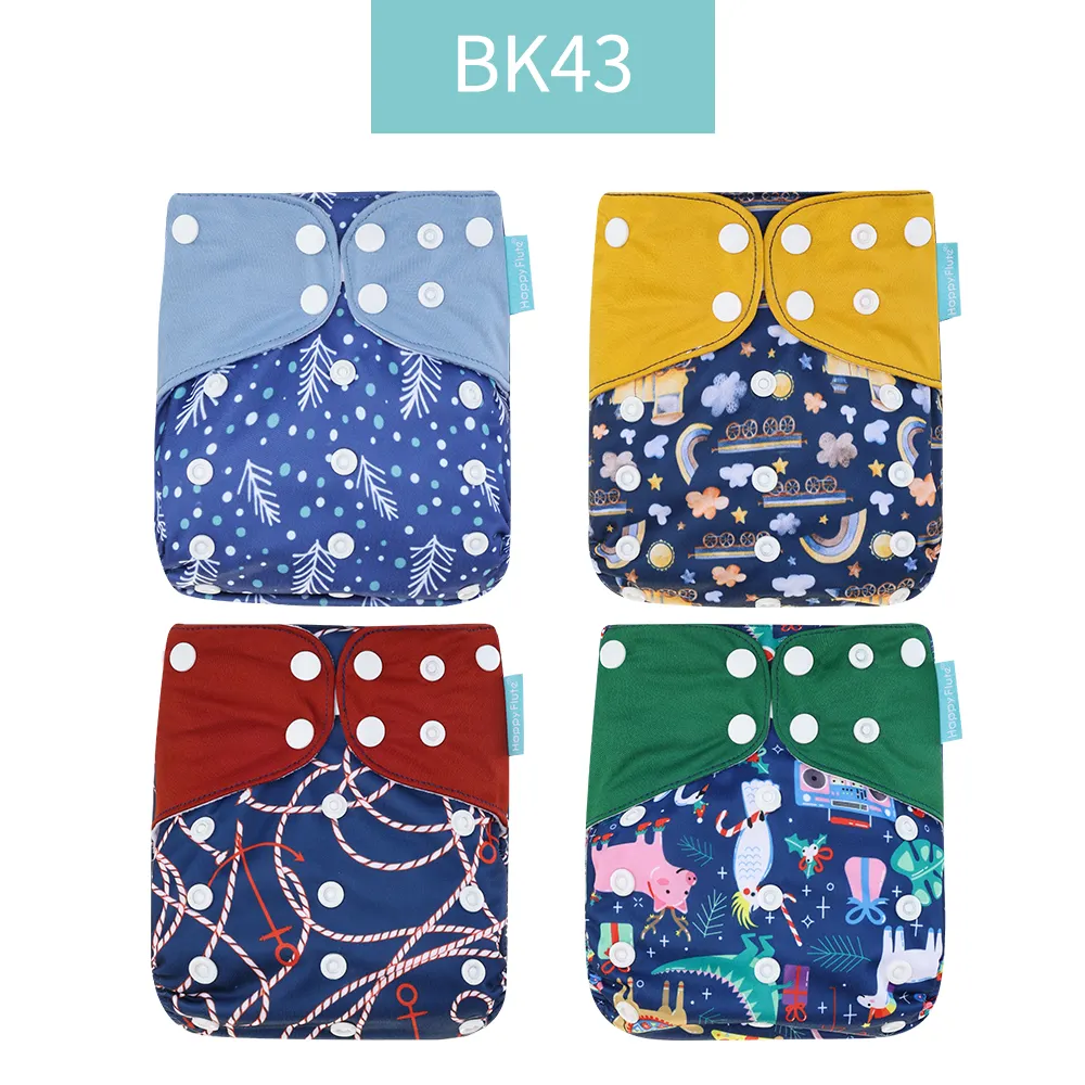 One Size Reusabl Doek Luiers Met Dubbele Kruis Verstelbare Wasbare Eco-Vriendelijke Waterdichte Hoes Unisex Baby Doek Luier