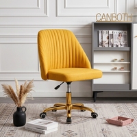 Chaise de bureau contemporaine Sweetcrispy sans accoudoirs, en tissu, avec base chromée, pivotante et réglable, pour la maison et les petits espaces