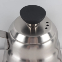 Bouilloire à café en acier inoxydable de qualité supérieure, design moderne, bouilloire à eau en métal de 1 L pour la préparation du thé et du café