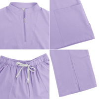 Ensemble de blouses médicales pour femmes, haut zippé et pantalon, uniformes d'hôpital, infirmière, médecin, tenue de travail à séchage rapide, 82025