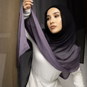 <span class=keywords><strong>JYL</strong></span> Premium Double Point Rayon Viscose Écharpe Peint À La Main Dégradé Ombre Modal Hijab Coton Bawal pour Filles Département Musulman - Product Image 1