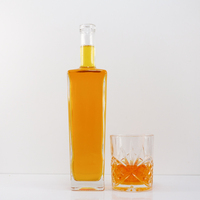 Bouteille de vin en verre plat de forme rectangulaire pour la tequila whisky vodka