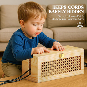LG Eco Friendly Cable Desktop Cable Storage Management Box Boite De <span class=keywords><strong>Gestion</strong></span> De Madera Cable Organizadores Caja con tapa - Product Image 5