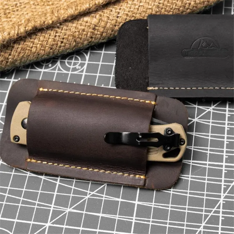 Handgemachtes Messer holster Horizontal Carry Ledersc heide für Gürtel EDC Pocket Organizer für Männer