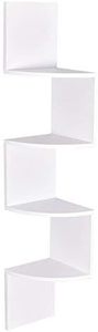 Estante flotante blanco de <span class=keywords><strong>4</strong></span> niveles con diseño en zigzag para montaje en pared de esquina, estante de almacenamiento de plástico para Herramientas de limpieza de vajilla - Product Image 4