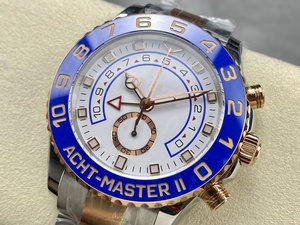 Reloj cronógrafo mecánico de lujo de súper calidad, resistente al agua, 44 mm, KFfactory 1166-80, acero 904L, movimiento 7750, cerámica azul, estilo Yacht. - Product Image 3