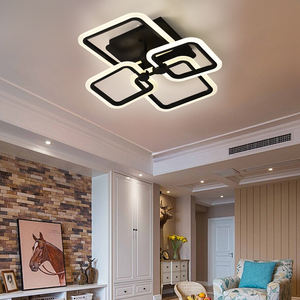 Plafonnier noir à montage encastré en acrylique minimaliste de conception télécommandée Luminaires pour le salon - Product Image 5