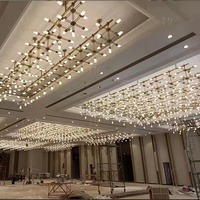 Lampe de plafond moderne en forme d'étoile, grille décorative, taille personnalisée, luminaire suspendu artistique pour la décoration de grands espaces commerciaux et de lieux de mariage