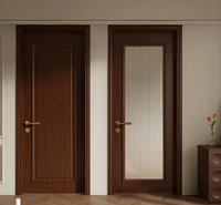 Portes intérieures en bois massif de style rétro du milieu du siècle, insonorisées, finition laquée personnalisée pour la décoration de la maison, de la chambre, de la villa, de l'hôtel, du hall
