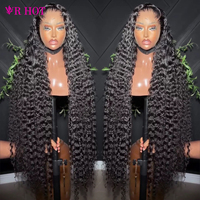 Wig Rambut Keriting Burma Alami Vietnam, Wig Full Lace Frontal Transparan HD 30 Inch, Vendor Wig Mentah Vietnam Grade 12A