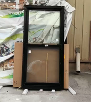 Fenêtre à double tirage de style américain en alliage d'aluminium avec verre isolant de 5 mm pour la décoration intérieure