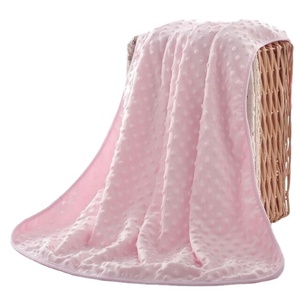 Reversible Super <strong>Plush</strong> Minky Dot Baby <strong>Blanket</strong> Double Layer Newborn Crib Bed Throw Security <strong>Blanket</strong> - Product Image 5