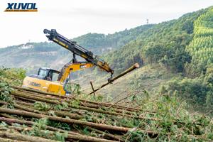Grúa Telescópica XUVOL para Troncos Forestales con Mini Garra para Troncos, Maquinaria Forestal de 25M para Excavadora de 12T-15T, Garra Giratoria - Product Image 5