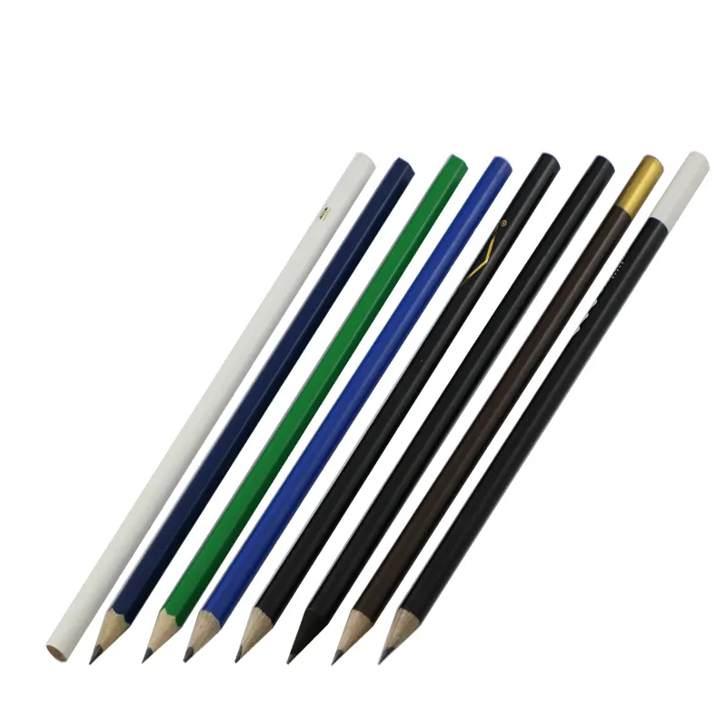 Ahşap kalem sanayi kişiselleştirilmiş standart kalemler özel Logo promosyon çocuklar 2B HB kalem toplu
