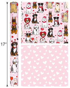Romantic Valentine's Day gift wrapping <b>paper</b> Pink heart shaped puppy wrapping <b>paper</b> Romantic wedding wrapping <b>paper</b> - Product Image 6