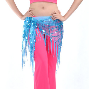 Pañuelo triangular con borlas para danza del vientre al por mayor, pañuelos de cadera para danza del vientre, pañuelo triangular de cadera teñido anudado para danza del vientre - Product Image 6