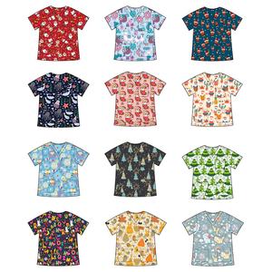 NIAAHINN Chemisier à manches courtes et col en V <span class=keywords><strong>avec</strong></span> <span class=keywords><strong>motif</strong></span> personnalisé pour Halloween, uniforme d'allaitement - Product Image 6