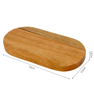 Ideal Bamboo Custom Logo Natural Acacia Wood Oval Plate Small <strong>Wooden</strong> <strong>Tray</strong> for Serving Fruit &amp; Appetizer - Product Image 4