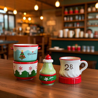 Ensemble de vaisselle en céramique de Noël sur mesure OEM, tasses en céramique dans un coffret cadeau pour les dîners de fête