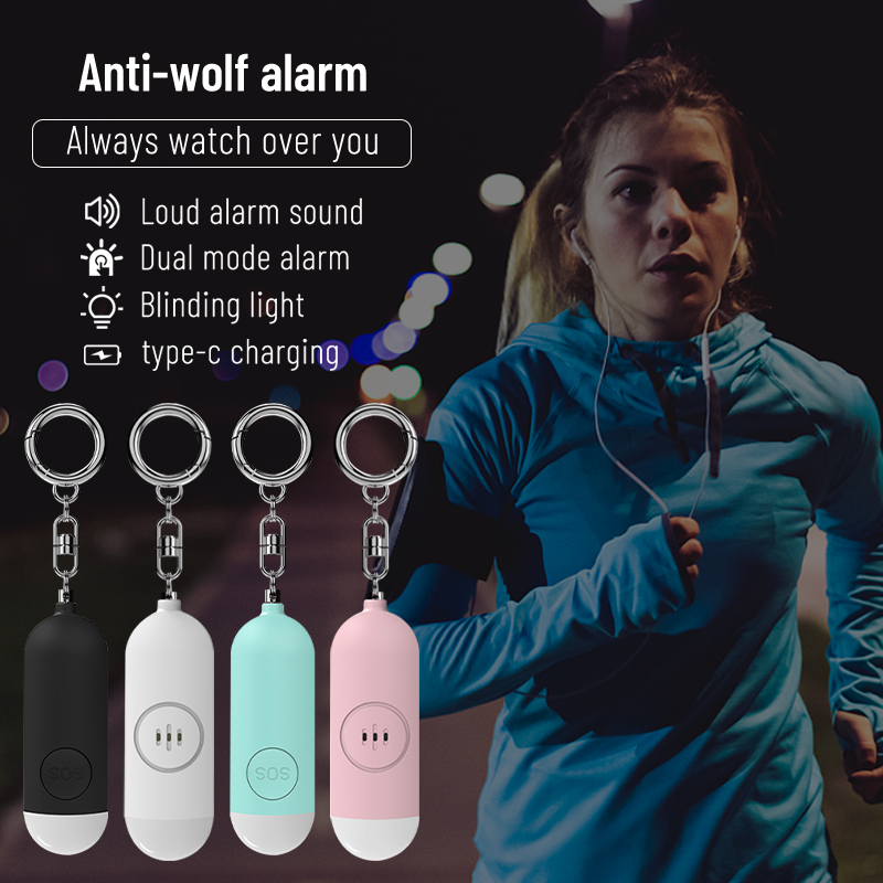 New 130db Recharge Portable Emergency SOS Security Self Defense Alarm Keychain GPS Tracking Personal Alarm for Women