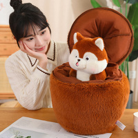 Petit écureuil en peluche, adorable poupée en peluche, poupée créative, surprise en forme de gland, poupée écureuil pop
