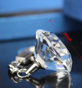 Custom Clear Diamond Crystal Keychain Glass Fake Diamond Stone Keyring Souvenir Gift