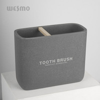 Ensemble de Salle de Bain d'Hôtel en Résine, 6 Pièces, Gris Élégant, Minimaliste, Accessoires de Décoration de Luxe