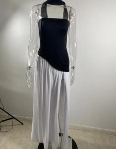 Abito <span class=keywords><strong>da</strong></span> Sera Nero e Bianco Sexy Senza Spalline Senza Maniche con Spacco Laterale Formale per Compleanno Aderente Lungo <span class=keywords><strong>da</strong></span> Festa <span class=keywords><strong>Cerimonia</strong></span> 3170 - Product Image 6