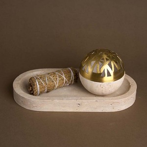 <strong>Queimador</strong> De Incenso Travertine Mubkhar Bakhoor Censer Collection Each Family 1pcs Muslim Arabic Incense Burner - Product Image 1