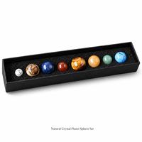 Lot de 8 sphères de cristal naturel polies, ensemble de pierres du système solaire, assortiment de roches dans une boîte, idéal pour la décoration et les cadeaux, tendance