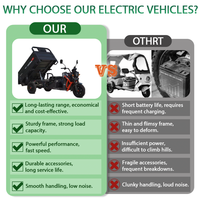 Tricycle électrique pour adultes IMP 2026 OEM 60V à carrosserie ouverte, batterie au plomb-acide, capacité de charge de 400 kg, freins à disque avant et autonomie de 90 km